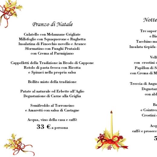 ECCO IL NOSTRO MENU' PER NATALE E CAPODANNO 2012!